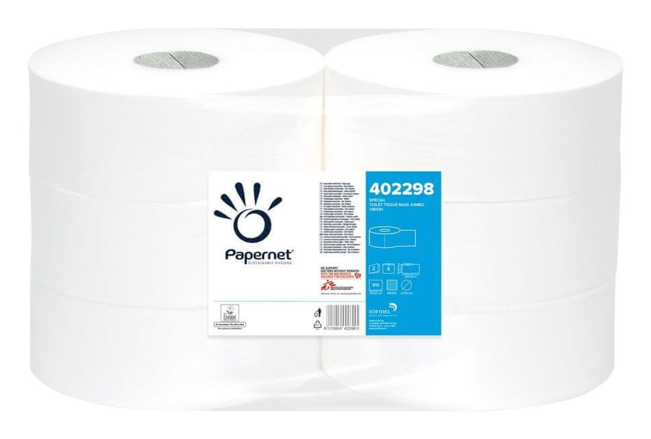 Papernet toaletný papier Maxi Jumbo 270 mm, 2 vrstvy, celulóza, návin 247 m - 6 ks